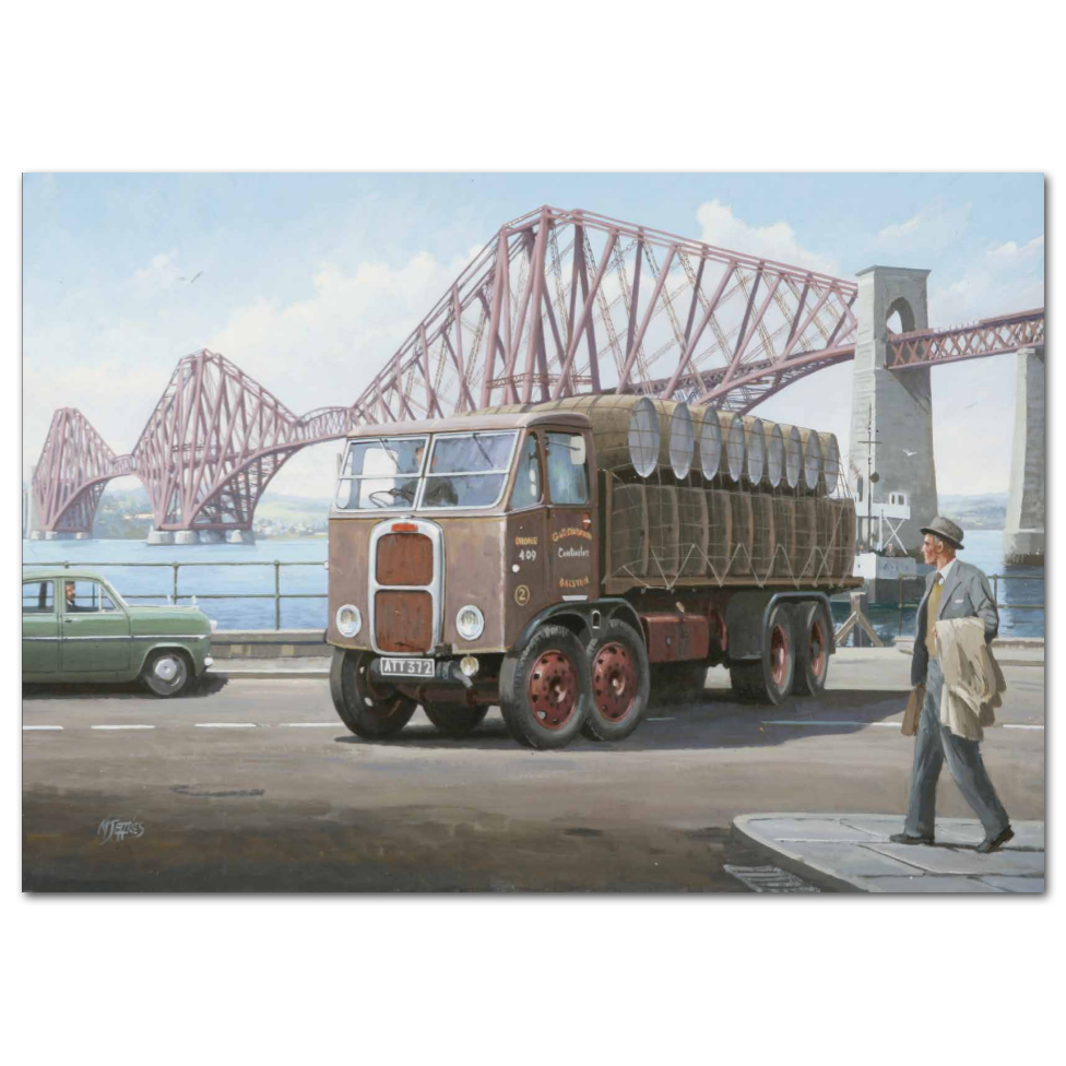 Lorry Poster #18 - Trucking by Forth Bridge