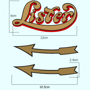 Small Petter Stationary Engine Gold Script Signature Transfer Decal Pair